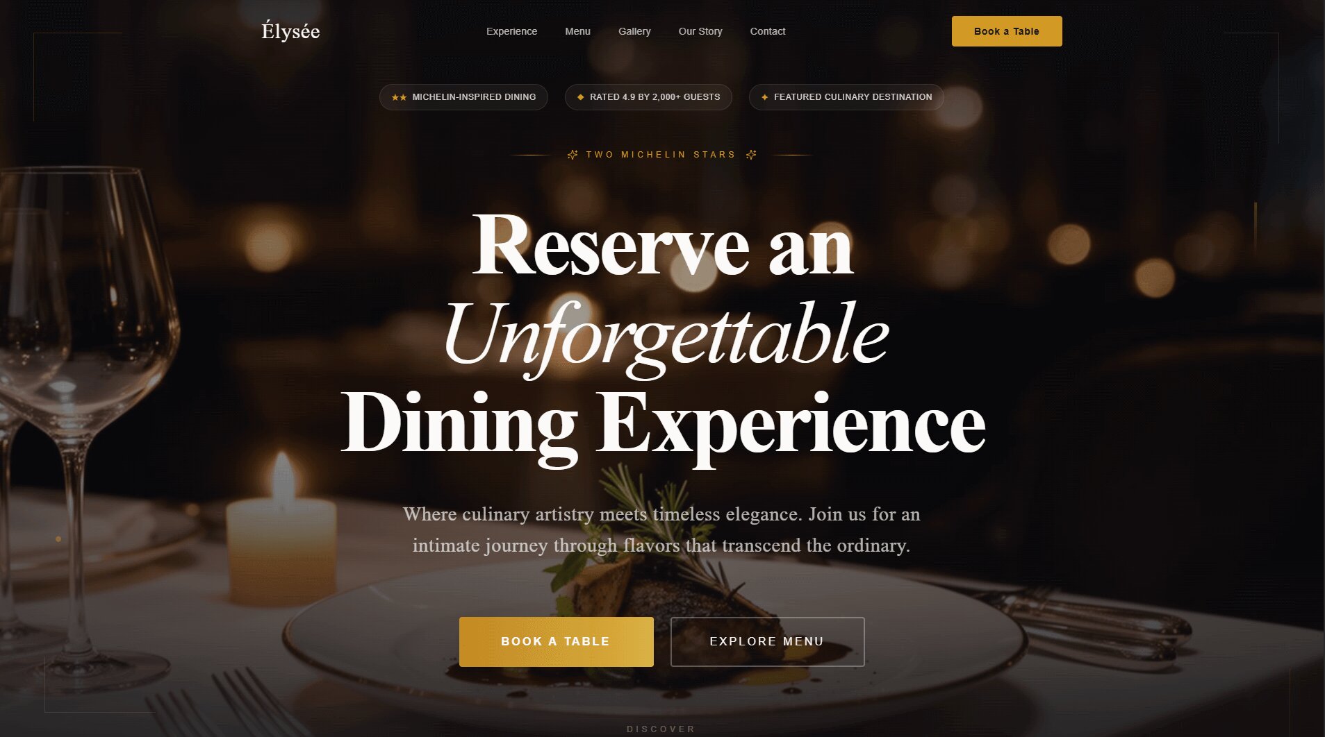 Élysée Fine Dining Website